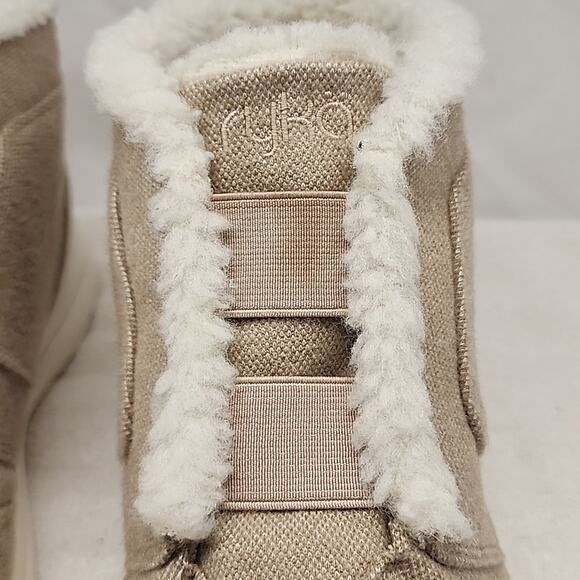 RYKA EVEREST GORE ANKLE BOOTS TAN LADIES SIZE 11/M IN VGUC SHEARLING FUR SLIP-ON - Picture 8 of 16